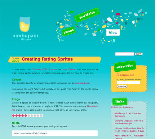 colorful blog design