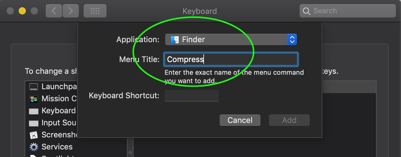 mac compress file with password