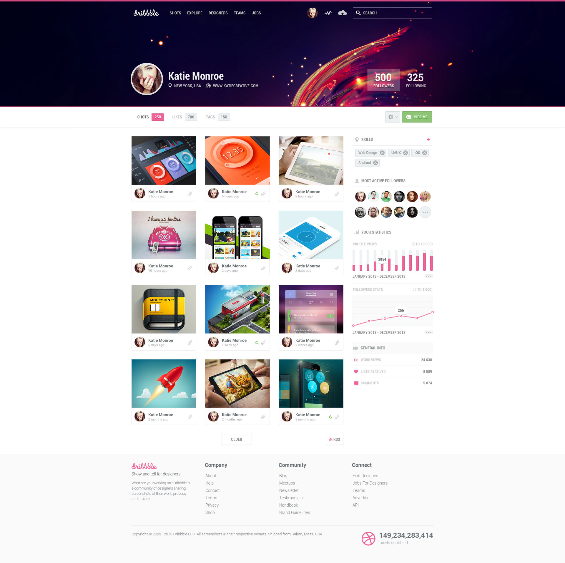 dribbble website redesign