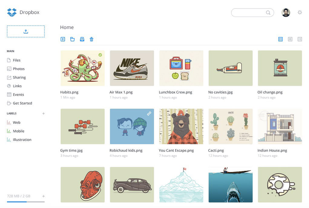 dropbox website redesign