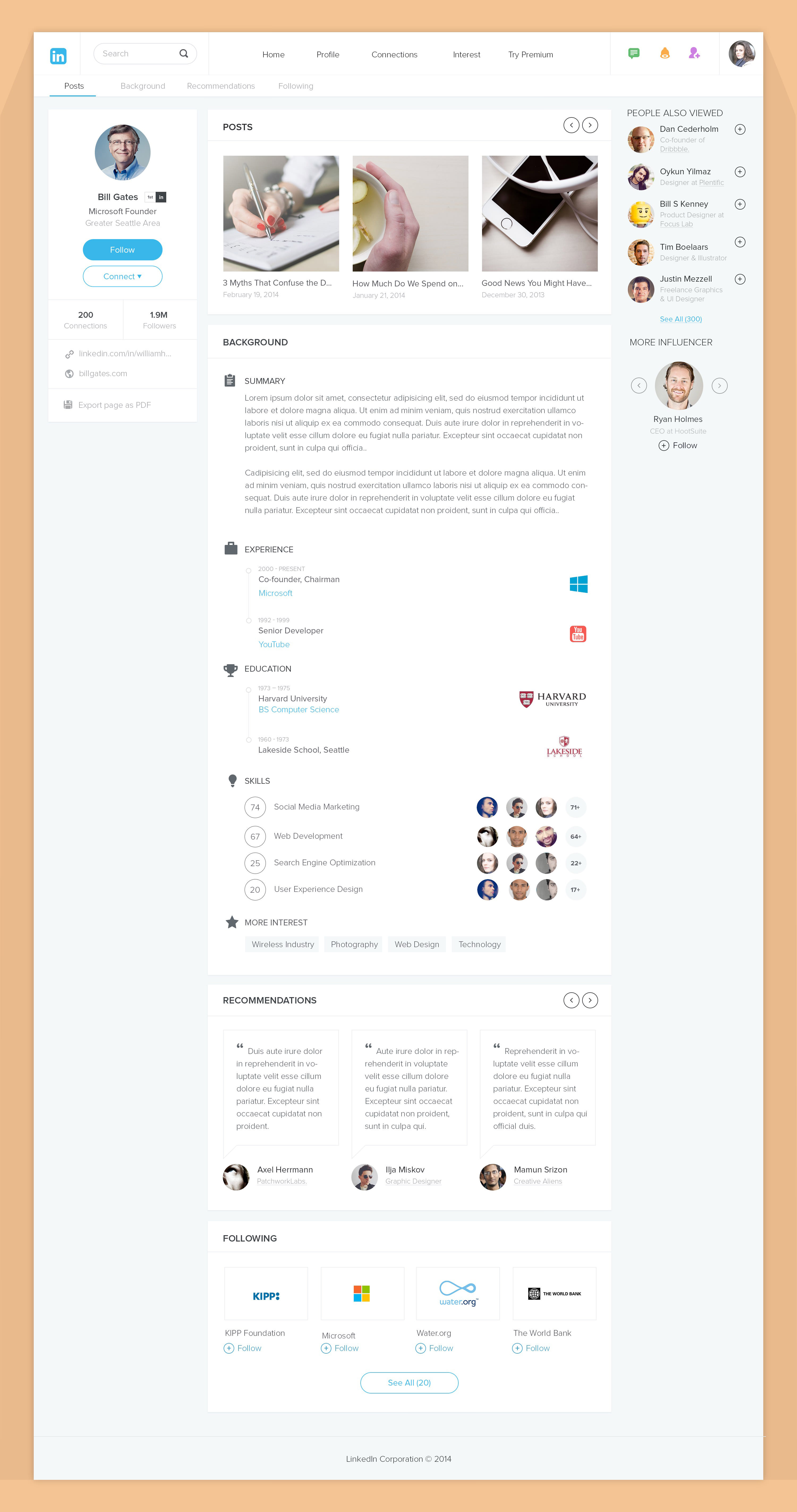 LinkedIn website redesign