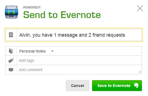 Powerbot Gmail Evernote