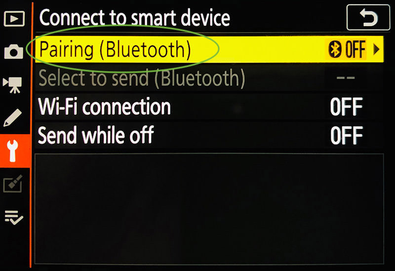 спаривание nikon bluetooth