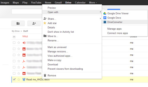 choose file on google drive