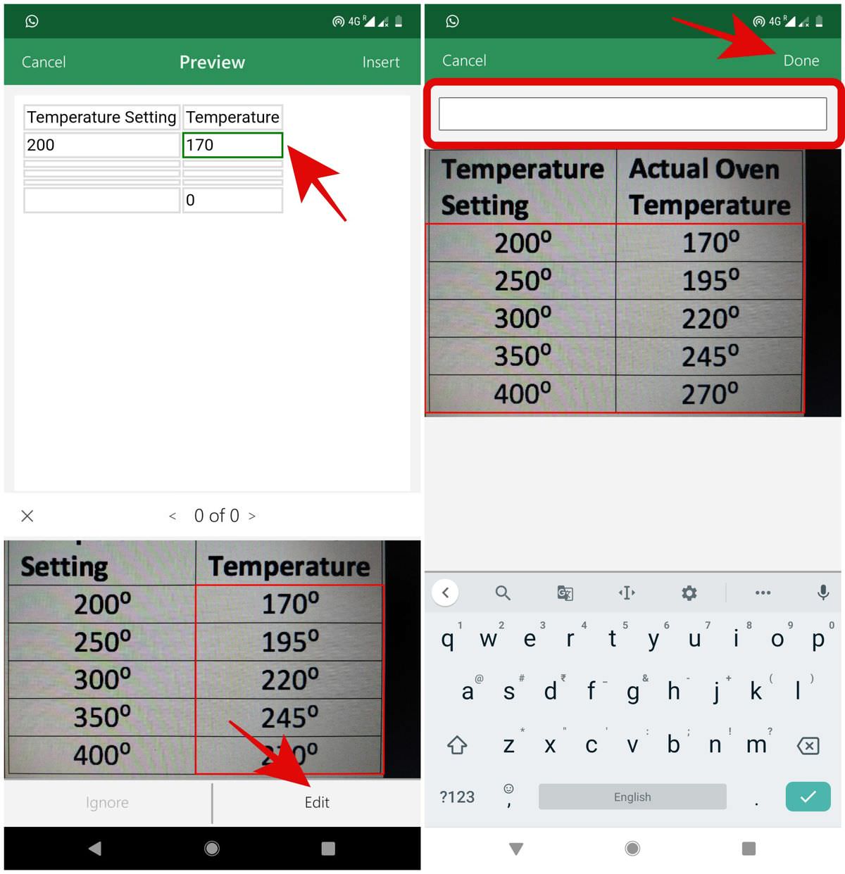 Edit a cell to add any missing data