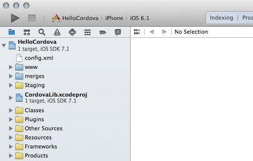 Cordova project in Xcode
