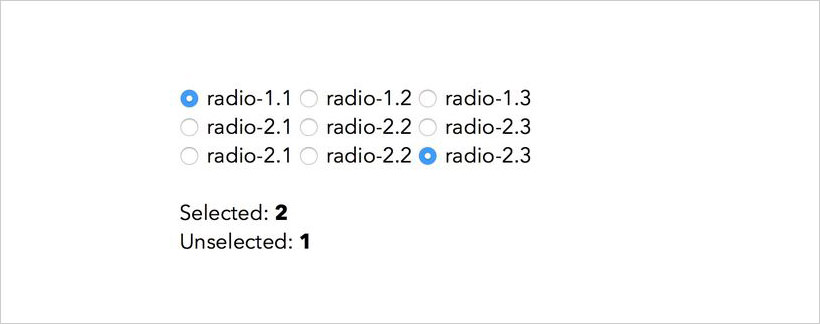 Counting radio button real-time