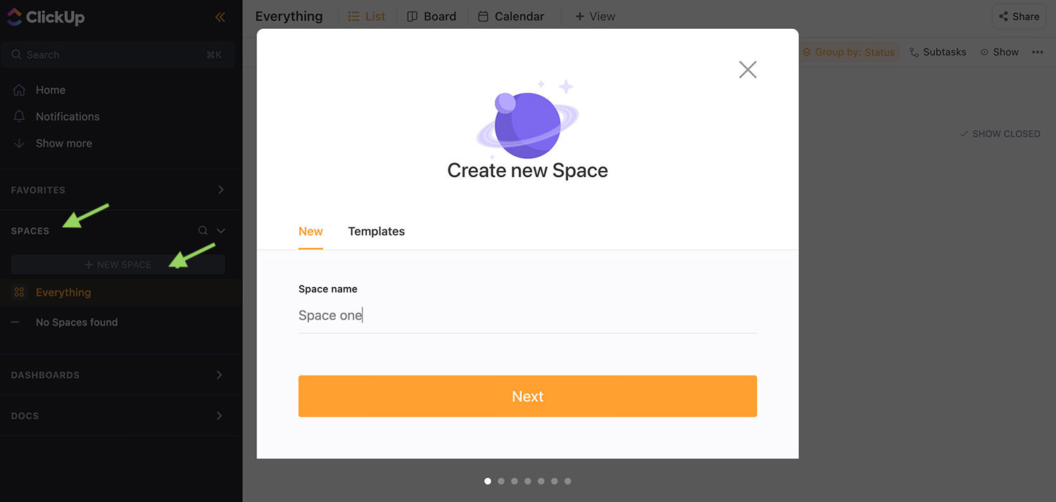 Setting Up a Space in ClickUp