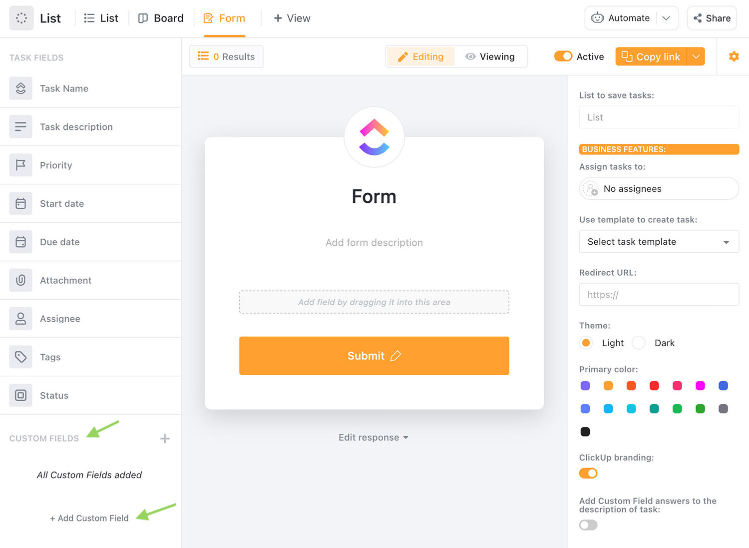 Adding Custom Fields in ClickUp