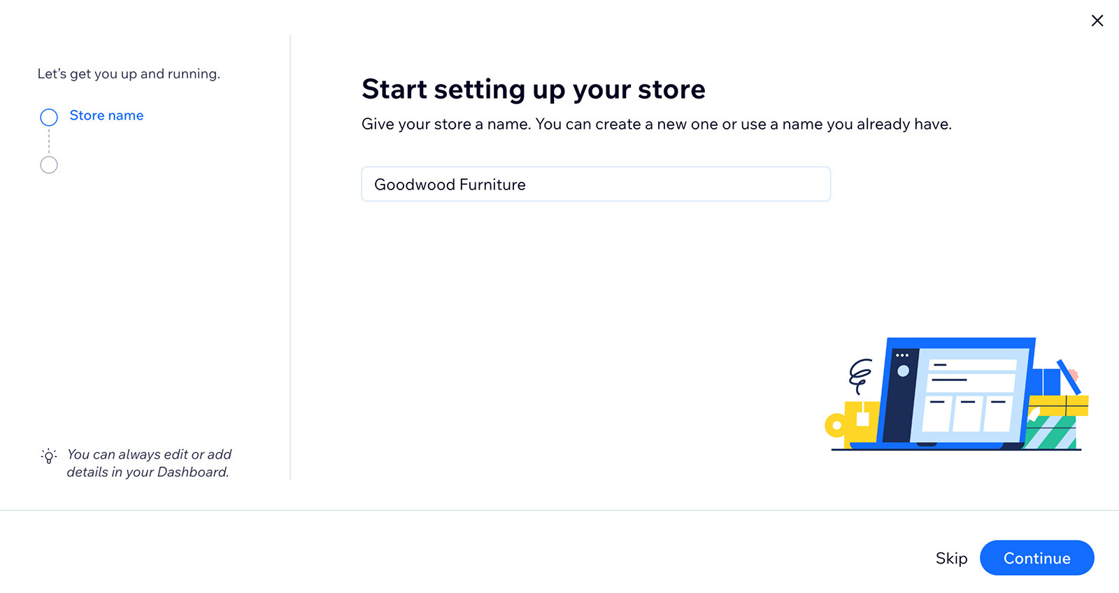 Setting up your store on Wix