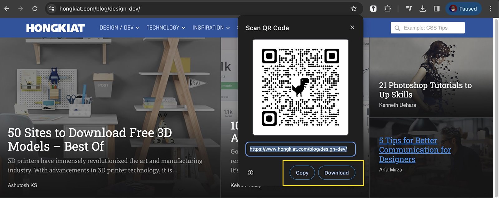 Easily Share Websites with Chrome's QR Code Generator • TechNotes Blog