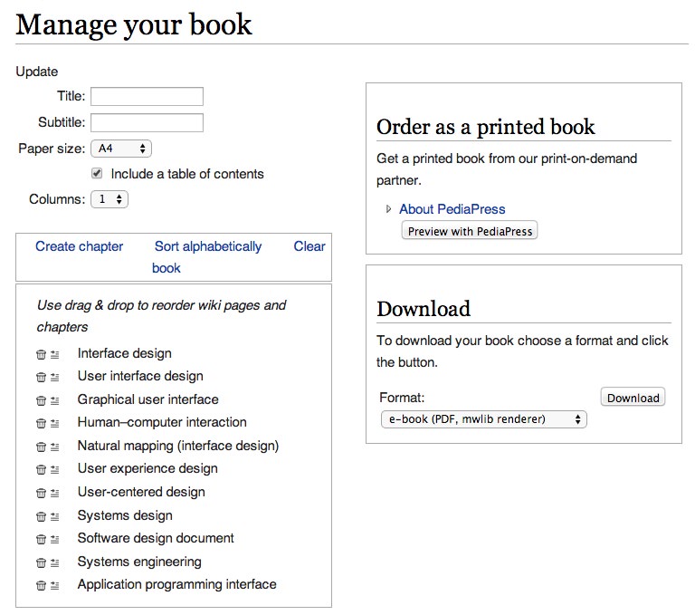 Manage your book section