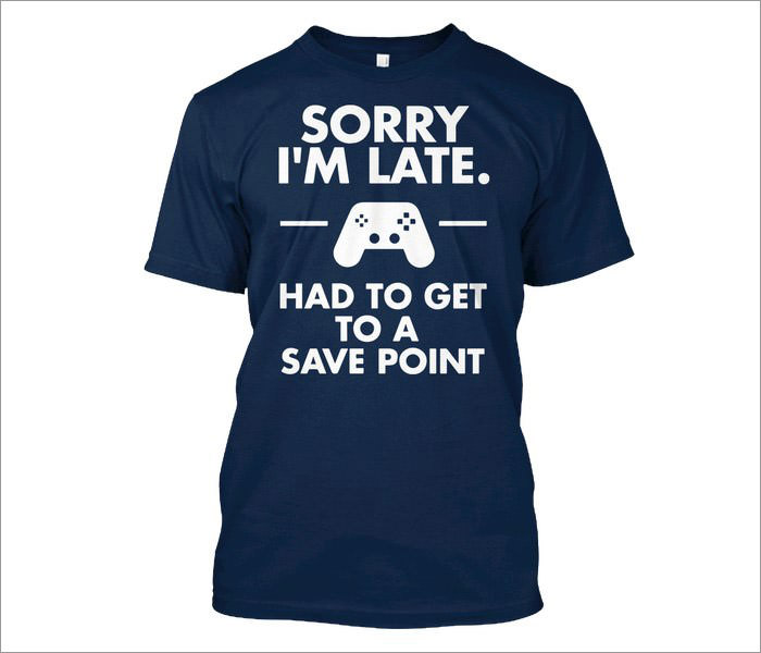 sorry-late-gamer-t-shirt