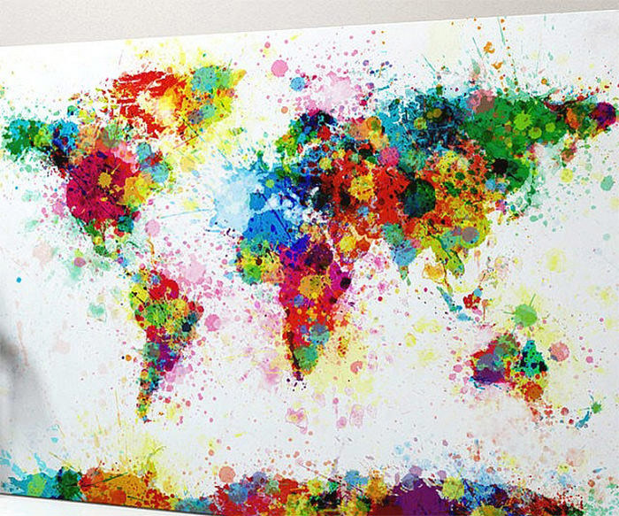 Paint Splatter world map