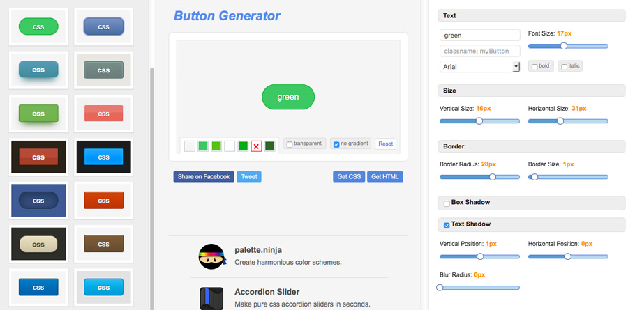 css3 button generator webapp