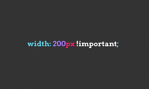 Example of CSS !important rule