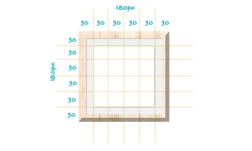 Border image measurement for photo frame