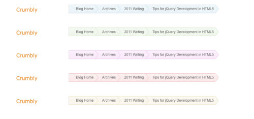 css3 breadcrumb: different colors