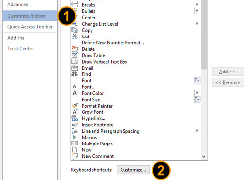 Word Keyboard Shortcuts