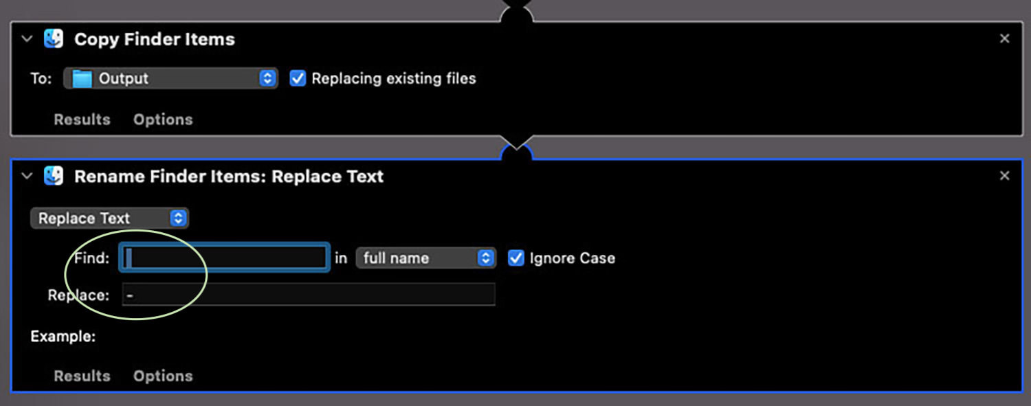 Add space and dash