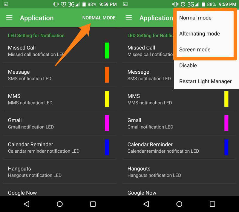 light manager modes