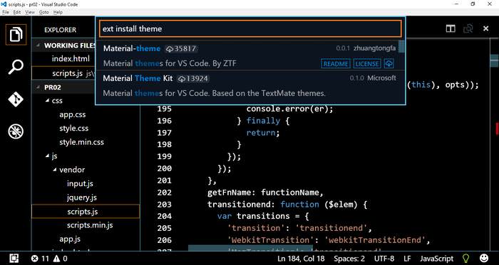 how to change your visual studio code theme