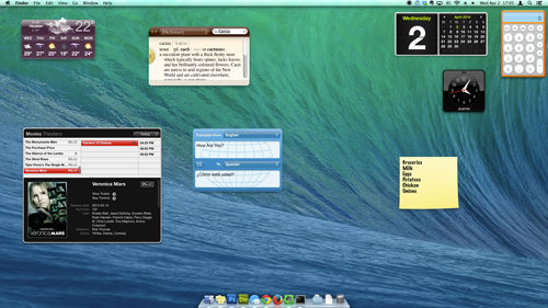 Widgets on Mac desktop