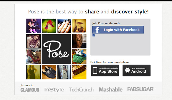 mobile social network for fashion lovers - Pose