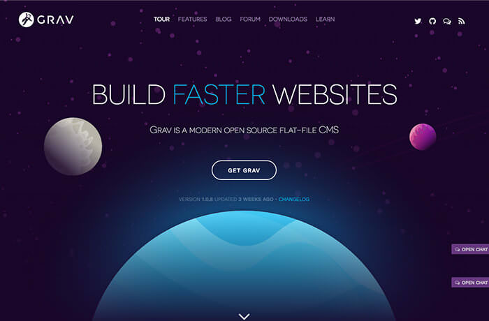 Grav CMS Homepage