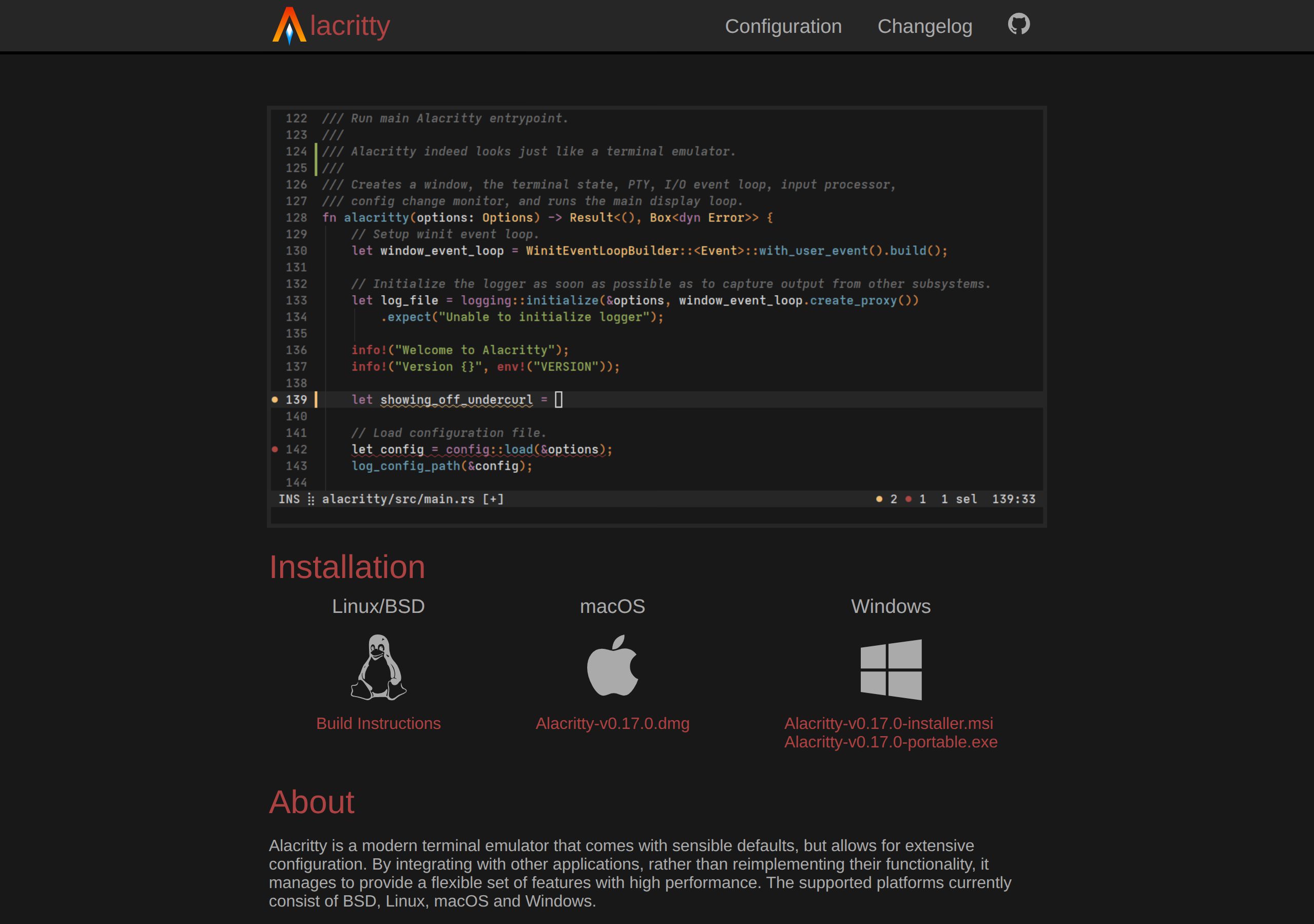 Alacritty GPU-accelerated terminal