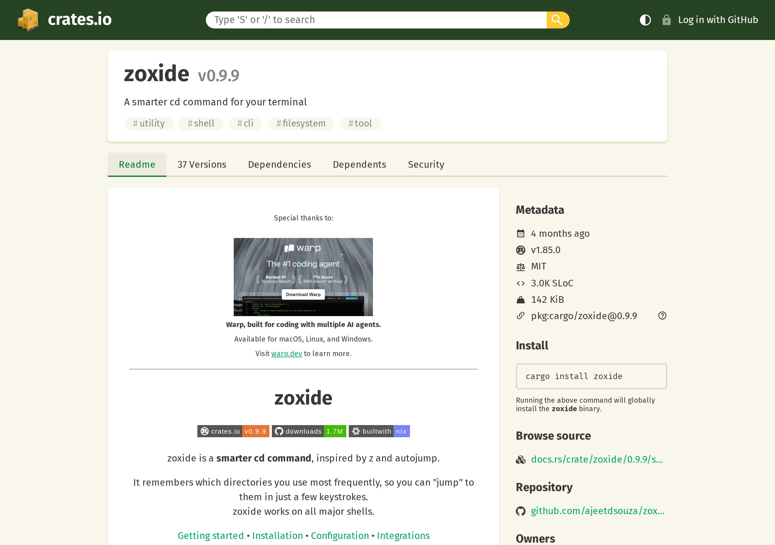 zoxide smarter cd command