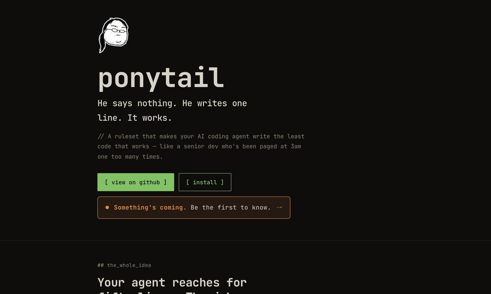 ponytail AI code ruleset