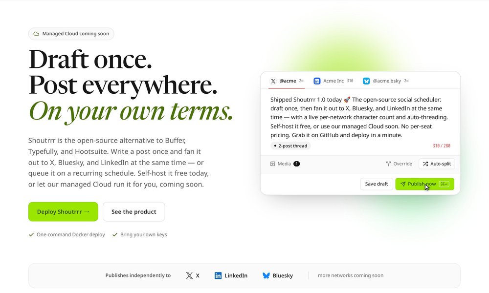 Shoutrrr social scheduling app
