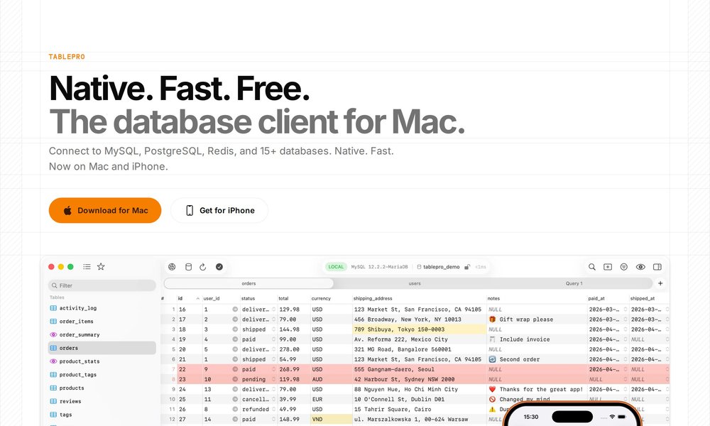 TablePro database client