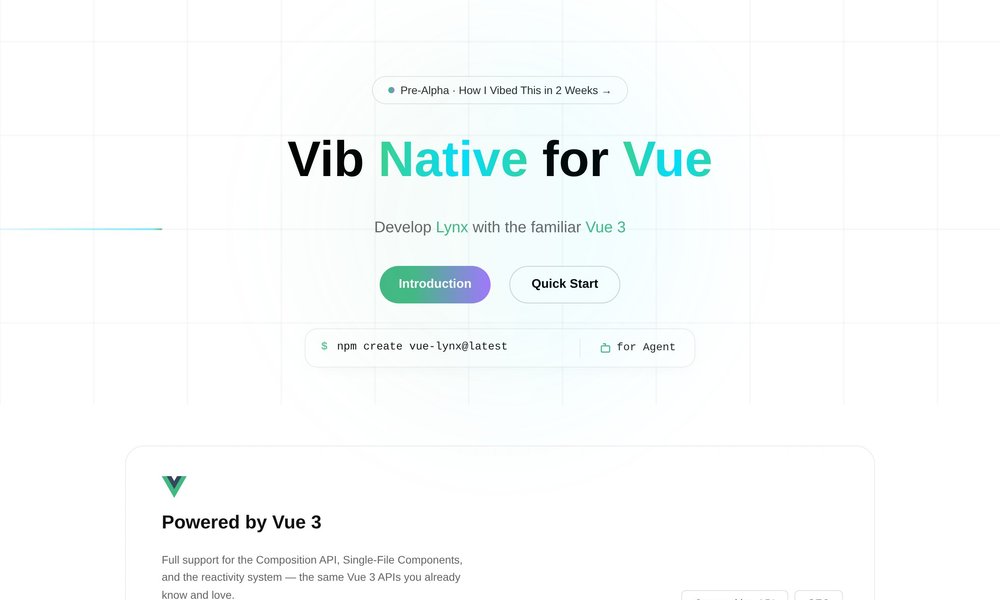 Vue Lynx native mobile framework