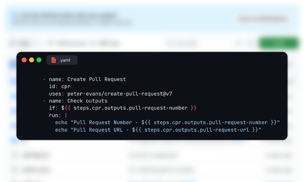GitHub Action pull request workflow