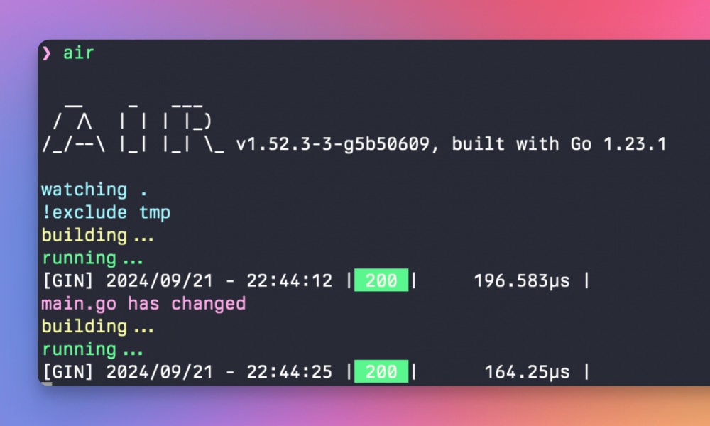 Air Go live reload tool