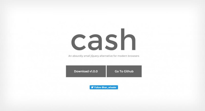 Cash (jQuery Super Lightweight) Альтернативный репозиторий Github