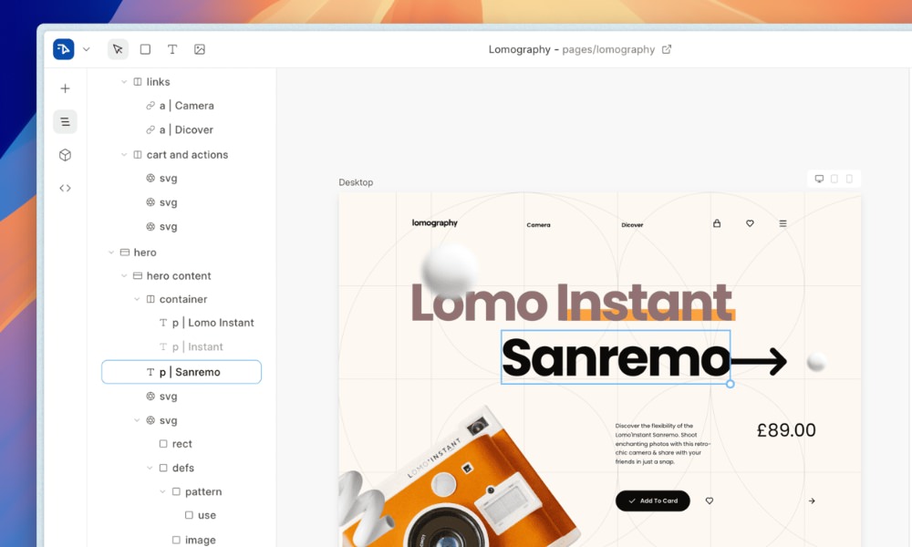 Frappe Builder website editor interface