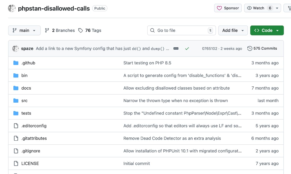 PHPStan security extension code