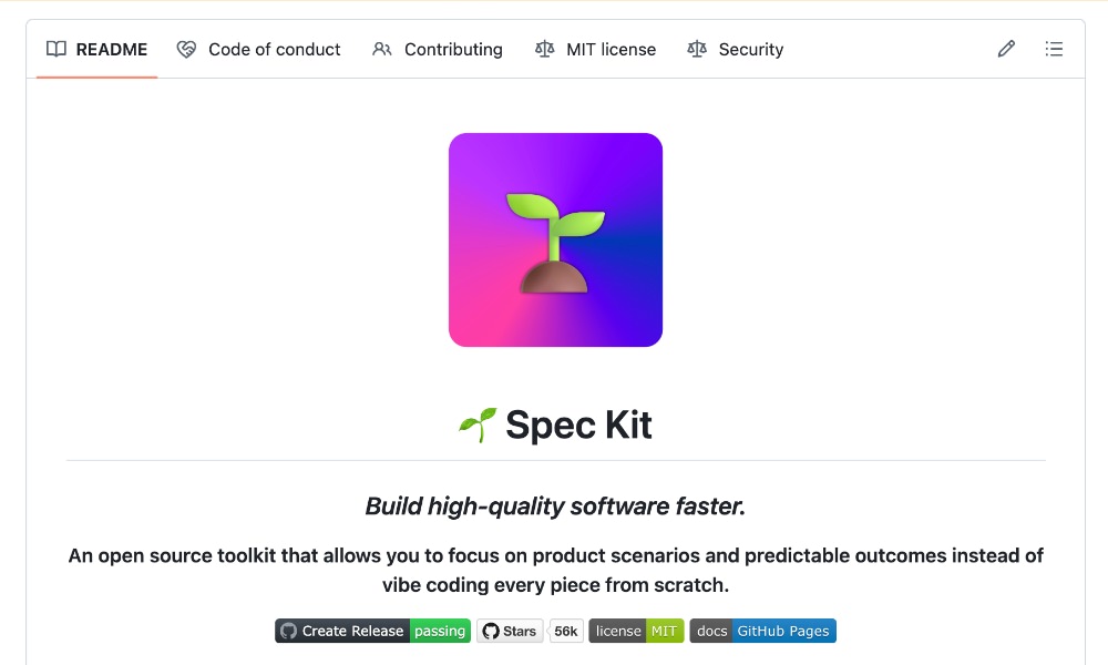 Spec Kit GitHub development toolkit