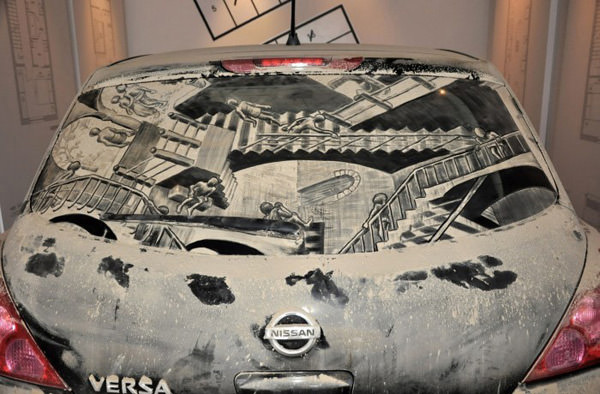 Relativity Art on Dirty Car