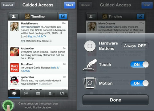 more options guided access