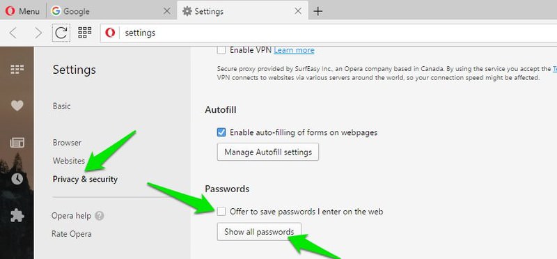 Turn off the built-in password manager in your browser