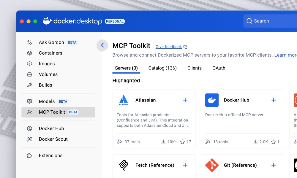 Docker MCP Toolkit interface