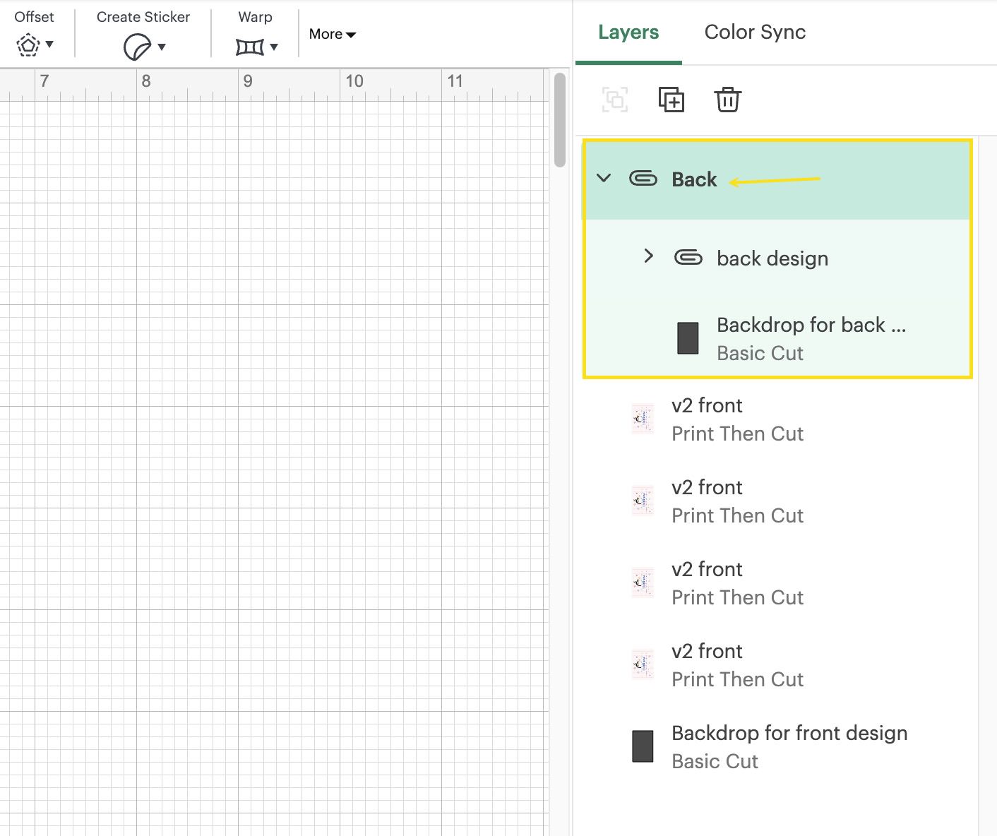 Attaching and naming back group