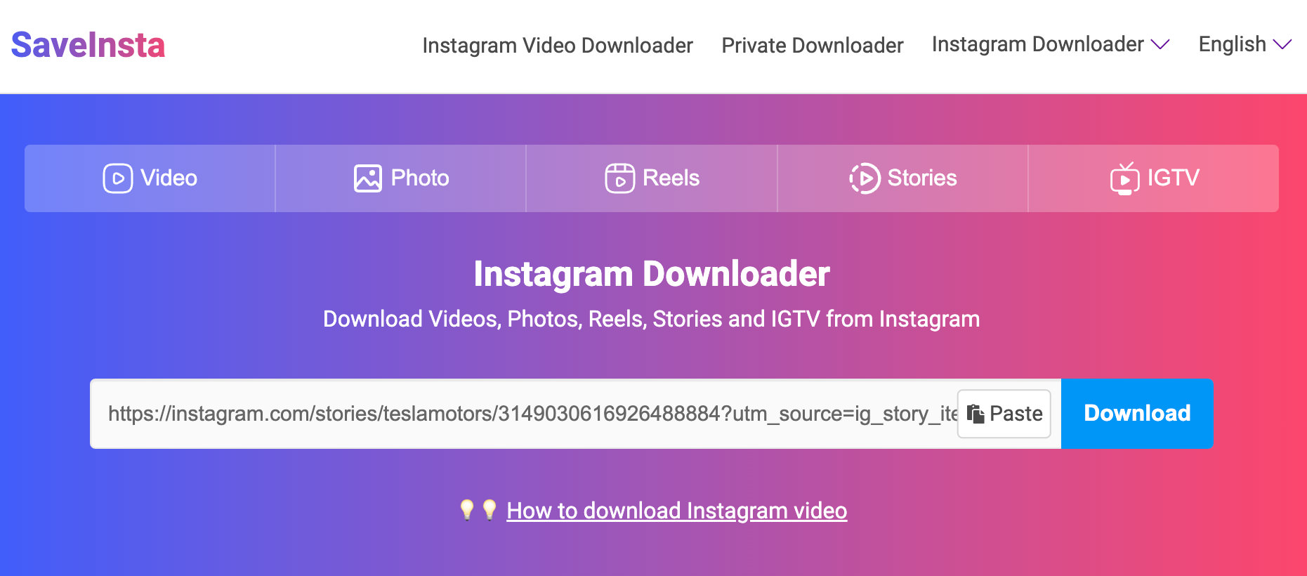 Instagram reels downloader