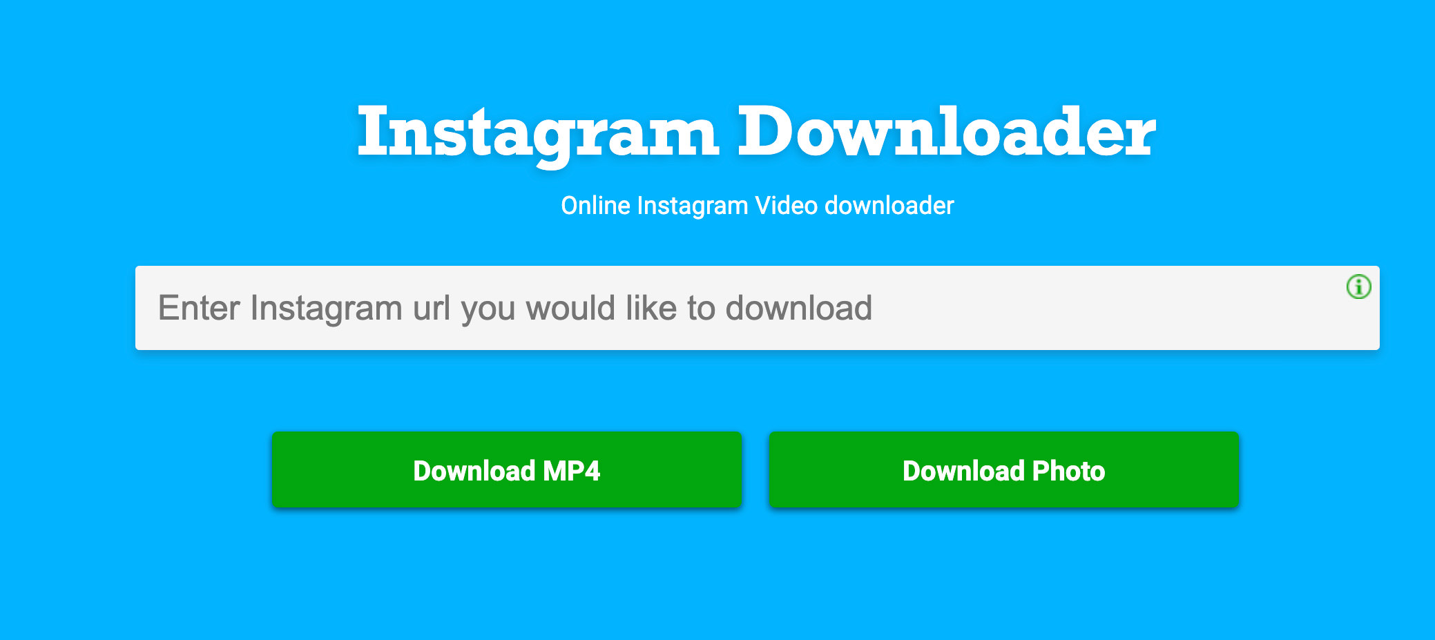 Online tool interface for downloading Instagram videos