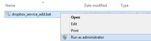 Dropbox Bat File