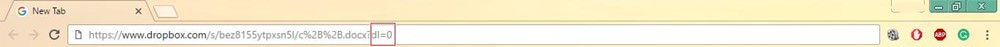 Typical Dropbox link with Ã¢Â€Âœdl=0Ã¢Â€Â